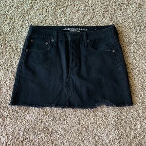 SOLD - American Eagle Black Distressed Jean Skirt
